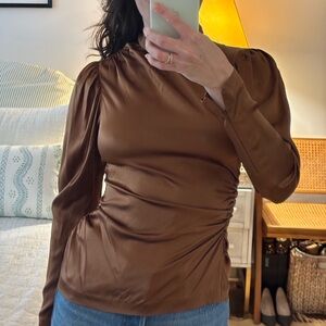 A.L.C. Rich Caramel Brown Long Sleeve Top